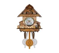 GSCLZ Horloge à Coucou en Bois de 14 Pouces, Horloge Chalet la Forêt-Noire, Murale, réveil Oiseau, décorations(H)
