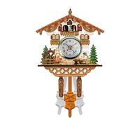 GSCLZ Horloge à Coucou en Bois de 14 Pouces, Horloge Chalet la Forêt-Noire, Murale, réveil Oiseau, décorations(L)