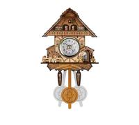 GSCLZ Horloge Murale en Bois avec Pendule Vintage for Enfants, Coucou, Oiseau, rétro, 3D, Carillon, décoration de forêt, silencieuse, décorative(06)