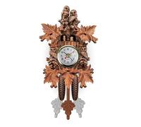 GSCLZ Horloge Murale en Bois avec Pendule Vintage for Enfants, Coucou, Oiseau, rétro, 3D, Carillon, décoration de forêt, silencieuse, décorative(Color-8)
