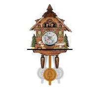 GSCLZ Horloge Murale en Bois avec Pendule Vintage for Enfants, Coucou, Oiseau, rétro, 3D, Carillon, décoration de forêt, silencieuse, décorative(Color-3)