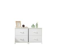 GSCLZ Table de Chevet, canapé, Table à thé, Placard Rangement, Coffre, présentoir vêtements for Chambre Coucher, Meuble 2 tiroirs en Tissu(2PACK White)