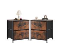 GSCLZ Table de Chevet, canapé, Table à thé, Placard Rangement, Coffre, présentoir vêtements for Chambre Coucher, Meuble 2 tiroirs en Tissu(2 Pack Brown)