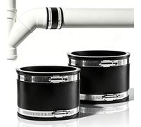 Gsdfldob Manchon de Raccordement Flexible 2 Pièces Manchon Caoutchouc 100mm | avec Double Collier Acier Inoxydable Étanchéité Anti-Fuite Adaptateur Universel pour Drainage Ventilation et Réparation DIY