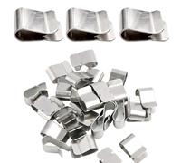 GSGFUIS Lot de 30 clips en U en acier inoxydable - 21 x 12 mm - Pinces de fixation en métal pour la maison et la voiture