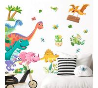 Gshy Stickers Muraux Dinosaure Autocollant Mural Coloré Enfant Décoration Chambre Pépinière Salle de Classe