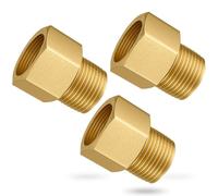 Gsinodrs Lot de 3 raccords de tuyau en laiton, filetage NPT femelle de 1,27 cm x filetage NPT mâle de 1,27 cm, adaptateur de raccords hexagonaux en laiton 1200 psi haute pression