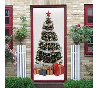 GSKBDQ Sticker Porte Effet 3D Sapin De Noël - Autocollant De Porte Trompe L'Œil - 90X200Cm - Mural Papier Peint - Amovible Muraux Stickers -Chambre Salon Cuisine Poster Décoration