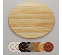 GSKFXJ 80cm 90cm 100cm Plateau Tournant Lazy Susan en Bois, Grand Plateau Rotatif De Table, Plateau Tournant De Salle À Manger À Domicile, Rond Plateau De Service(Wood,80cm/32in)
