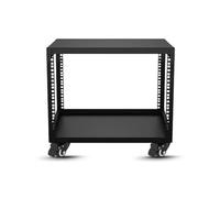 GSKFXJ Meuble Chaine HiFi Armoire De Rack Audio avec roulettes, Support Multimédia À 2/3/4 Niveaux, Étagère Ajustable Support Vidéo Mobile(2-Tier(8U))