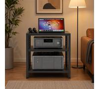 GSKFXJ Meuble Chaine HiFi Support Vidéo Audio Ouvert, Étagère Multimédia pour Lecteurs DVD, Meuble Tourne Disque Vinyle Ouvert, Armoire pour Composants(3 Tier)