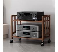 GSKFXJ Meuble Multimédia AV Mobile 2/3 Etagères Étagère Multimédia avec Étagères Réglables en Hauteur, Support Multimédia AV pour Lecteurs DVD(Tea,2-Tier 55x38x53cm)