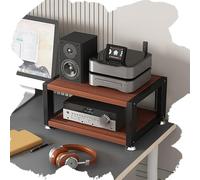GSKFXJ Support Multimédia AV Petit, Étagère Multimédia 2/3/4 Etagères, Meuble Chaine HiFi, Armoire Vidéo pour Salle D'Enregistrement, Meuble Tourne Disque Vinyle(Teak,3Tier-L45cm)