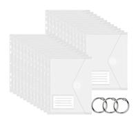 Gsrhzd Pochette Plastique A5, Lot de 24 Transparent Pochette A5 avec Étiquettes, 7 Trous Chemise en Plastique pour Maison, Bureau, Ecole