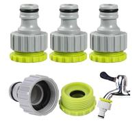 GSRIGW Lot de 3 connecteurs de robinet pour robinet Gardena - Adaptateur de | Raccord de tuyau 1/2" vers 3/4", raccord de tuyau d'arrosage, raccord de tuyau 2 en 1