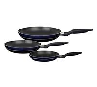 GSW 390330 Temptura Lot de 3 Poêles en Aluminium, Bleu/Noir, 50,1 x 29,3 x 5,2 cm, 3 unités