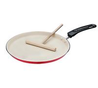 GSW Crêpière 456715 avec étaleur - Aluminium 26 cm - Tous feux dont induction - Rouge siliconé