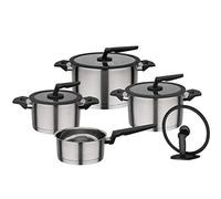 GSW 706155 Apart Set de 9 casseroles en acier inoxydable 18/8 en verre et plastique Argenté