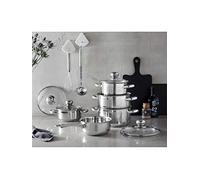 GSW 806572 Silver Star Batterie de cuisine 11 pièces en acier inoxydable et verre Argenté