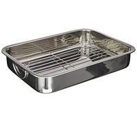 GSW 809405 Poêle Carré avec Insert 809252 Inoxydable Poêle Carré avec Doublure 40 cm, Acier Inoxydable, Argent, 42 x 30,4 x 6,4 cm, 2 unités