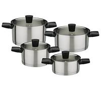 GSW 900188 Novero Pot Set de 4 Pièces en Acier Inoxydable, Argent, 34 x 21,5 x 13,5 cm, 8 unités