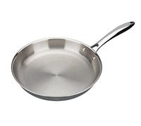 GSW 975353 inoxxal Plus Gastro Traditionnel inoxxal Plus Poêle sans Couvercle 32 cm - Fond gaufré, Acier Inoxydable, Argent, 53,5 x 33,5 x 5,8 cm