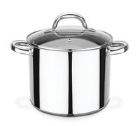 'GSW 990189 Montréal Marmite à légumes avec couvercle en verre 20 cm/Env. 5,0 L, acier inoxydable, argent, 34 x 21,5 x 17,5 cm, 1 unité