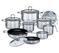 GSW Batterie de cuisine Alara 14 pièces Acier inoxydable 18/8 Couvercles verre Induction