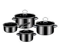 GSW Set de casseroles Profi-Black-Star 4 pièces, lavable au lave-vaisselle