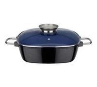 GSW Rôtissoire carrée Ceramica - rôtissoire avec Couvercle, idéale pour mijoter, étuver et rôtir, également pour Induction et Four - Bleu, Fonte d'aluminium, 5 litres
