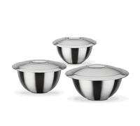 GSW Ensemble de Bols Thermos de Service - Set composé de 3 bols avec couvercle, isolation double paroi chaude et froide - Acier inoxydable, résistant à la rouille, 6 pièces