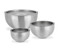 GSW Ensemble de Bols Thermos de Service - Set composé de 3 Bols avec Couvercle, Isolation Double paroi Chaude et Froide - Acier Inoxydable, résistant à la Rouille, 6 pièces