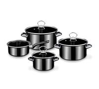 GSW Set de casseroles Profi-Black-Star 4 pièces, lavable au lave-vaisselle