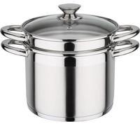 GSW Marmite à pâtes Treviso 22 cm avec couvercle en verre, 975360, acier inoxydable 18/8, env. 6,5 L