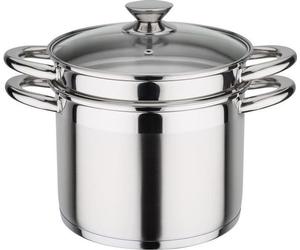 GSW Marmite à pâtes Treviso 22 cm avec couvercle en verre, 975360, acier inoxydable 18/8, env. 6,5 L