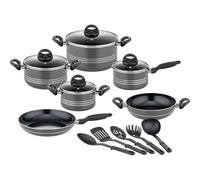 Batterie de cuisine - Induction - MILANO GREY - 15 pièces - Aluminium massif - Gris
