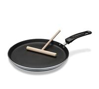 GSW Poêle à crêpe 26 cm Aluminium pour induction Gris/Noir avec répartiteur de pâte