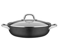 GSW Robusta 716499 Poêle de service en fonte et acier inoxydable avec couvercle en verre Noir 30 cm