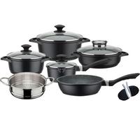 GSW Set de casseroles Gourmet Granit 10 pcs, set de cuisson, casseroles pour cuisiner