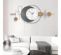 GSWBO Grande Horloge Murale Moderne, Minimaliste Créative de Style Horloge Murale Decoration, Silencieuse Quartz Horloge Murale XXL, pour Salon Chambre Bureau, 40 * 100 cm (Gris et Blanc)