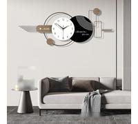 GSWBO Grande Horloge Murale Moderne, Minimaliste Créative de Style Horloge Murale Decoration, Silencieuse Quartz Horloge Murale XXL, pour Salon Chambre Bureau, 40 * 100 cm (Noir et Blanc)