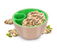 Gsycle Bol à pistaches avec rangement en coquille, Double support en plastique pour graines de tournesol, bol à noix pour fruits, noix, bonbons et collations (Verte)