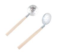 Gsycle Lot de 2 cuillères à pêche sur Glace, Grands Trous de Drainage, Pelle à Neige fondante Professionnelle, Pelle de pêche en Plein air, Accessoire de pêche d'hiver avec Manche en