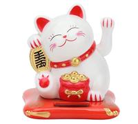 Gsycle Lucky Glamour Cat, Maneki Neko Shaker Chat Japonais Blanc Lucky Cat Solar Fortune Cat Fortune Bienvenue Chat Home Bureau Magasin D'automobiles Restaurant Rocker Decor (Blanc)