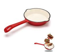 Gsycle Poêle en fonte émaillée, Poêle À Frire En Fonte Antiadhésive De 16 Cm Cast Iron profond en fonte émaillée Pan Mijoteuse En Fonte Poêle Fonte Ustensiles De Cuisine Pour Le Camping La Maison