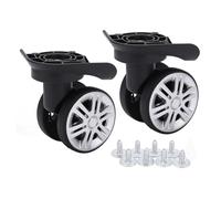 Gsycle Roues de Lanceur de Valise 1 Paire, Roues de roulettes à Double rangée silencieuses universelles remplacer Le Chariot de Valise à Bagages