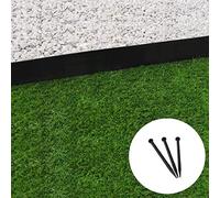 GT Garden Bordure de Jardin Droite Noire - 7,8 cm x 10 mètres avec 50 piquets d'ancrage