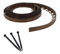 GT GARDEN - Bordure de jardin flexible marron - 3,8 cm x 10 mètres avec 20 piquets d'ancrage