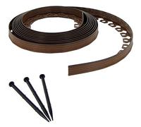 GT Garden Bordure de Jardin Flexible Marron - 3,8 cm x 10 mètres avec 20 piquets d'ancrage