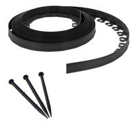 GT GARDEN - Bordure de jardin flexible noire - 3,8 cm x 10 mètres avec 20 piquets d'ancrage